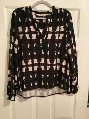 La Fée Maraboutée Geometric Print Long Sleeve Blouse Size 38